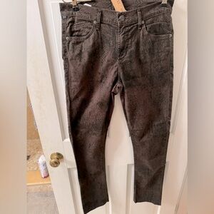 Citizens of Humanity brown black python Mandy high waist retro slim roll up 28